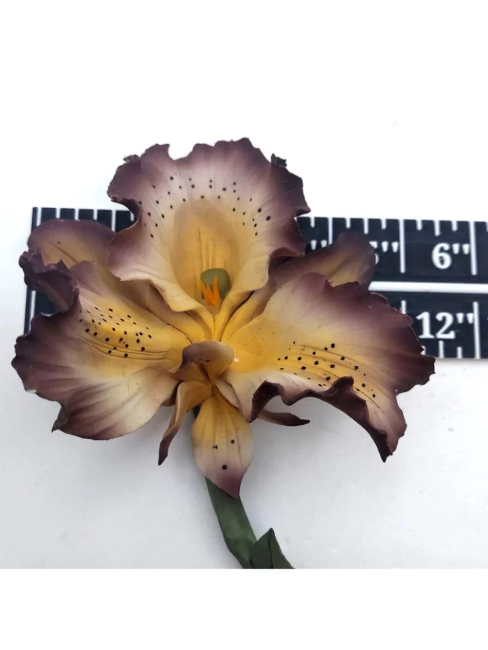 Capodimonte Iris Flower Figurine Porcelain Hand Painted Napoleon Italy Vintage